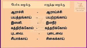 பேச்சு வழக்கு சொற்களை எழுத்து வழக்கு சொற்களாக மாற்றுக
