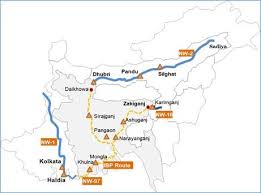 National Waterway 2(NW2) connects the cities